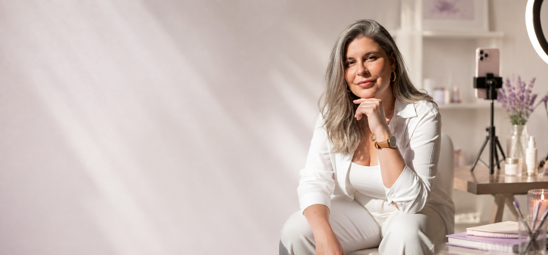 Aline Rivieri em seu espaço de criação